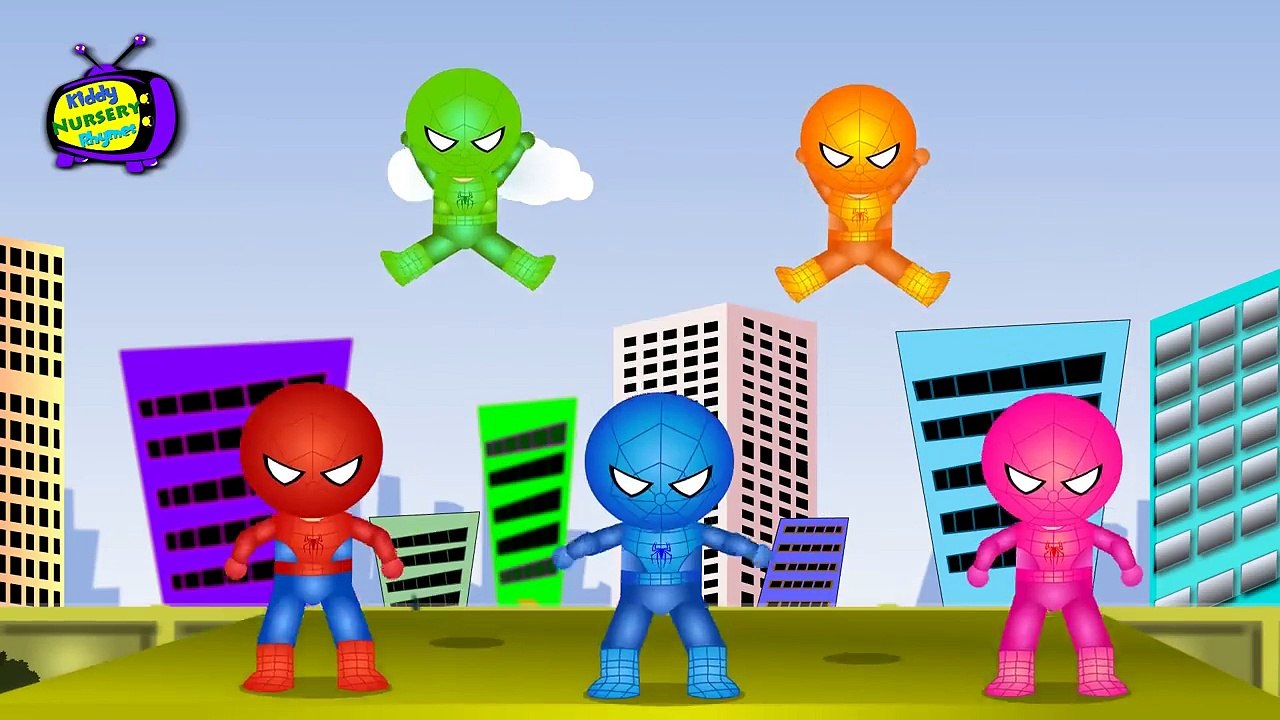 5 Little Spiderman(Babies)Jumping On The Bed Nursery Rhymes For kids | Colors Rhymes Compilation