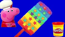 Play doh StaR Frozen! - Create Ice-cream rainbow with peppa pig toys for kids