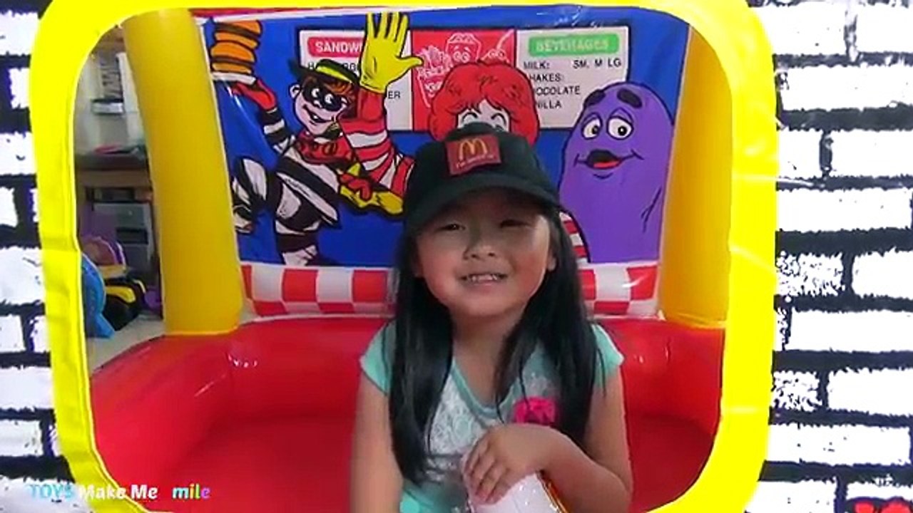 McDonalds Drive-Thru Giant BALL PITS Inflatable Playland, Kids Pretend Play Prank