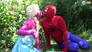 Spiderman vs Frozen Elsa & Hulk Kissing Superheroes in Real Life Episode 143