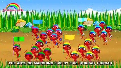 Ants go marching one by one nursery rhyme with lyrics