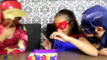 Superhero BEAN BOOZLED CHALLENGE Jelly Belly Fun Games With Supergirl Ironman Ckn Toys