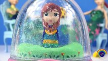 FROZEN FEVER ELSA ANNA GLITTER GLOBES Sunflower Dress Paint Your Own How To Disney Dolls Video