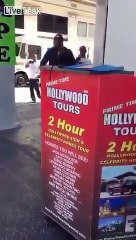 Live streamer 'Hampton Brandon' runs from guy with a stool and gets hit by a car