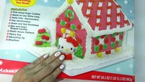Hello Kitty Holiday Candy Pink Gingerbread Cookie House Making Kit Set Frosting Gummy Christmas Food