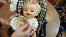 Feeding Baby Alive Parker Jif Peanut Butter! Super Messy Feeding! Overfilled Diaper!