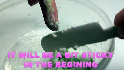 How to Make a Silme with no Glue and Borax : Green Slime - Elieoops