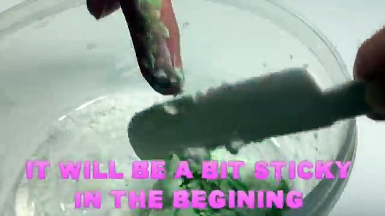 How to Make a Silme with no Glue and Borax : Green Slime - Elieoops