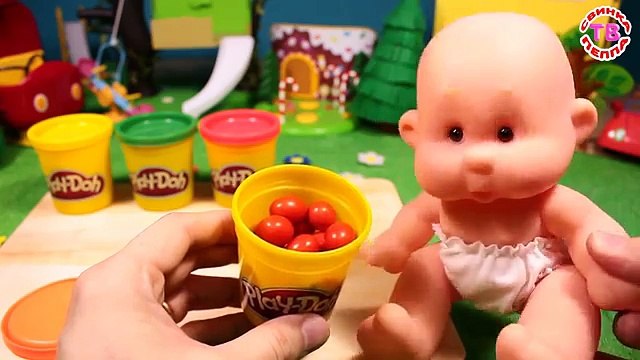 Пупс играем в дочки матери с пластилином Плей До. Куклы Пупсики как мама видео для детей СЛАДОСТИ