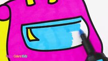 School Bag Drawing for Kids | Coloring Pages with Colored Markers | Colouring Videos