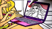 Coloring Pages BARBIE on her Laptop Coloring Book Kids Fun Art Activities Videos for Children