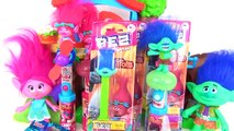 Dreamworks TROLLS PEZ Candy Dispensers, Light Sound Fan, Toy Surprise Poppy, Branch, Guy Diamond