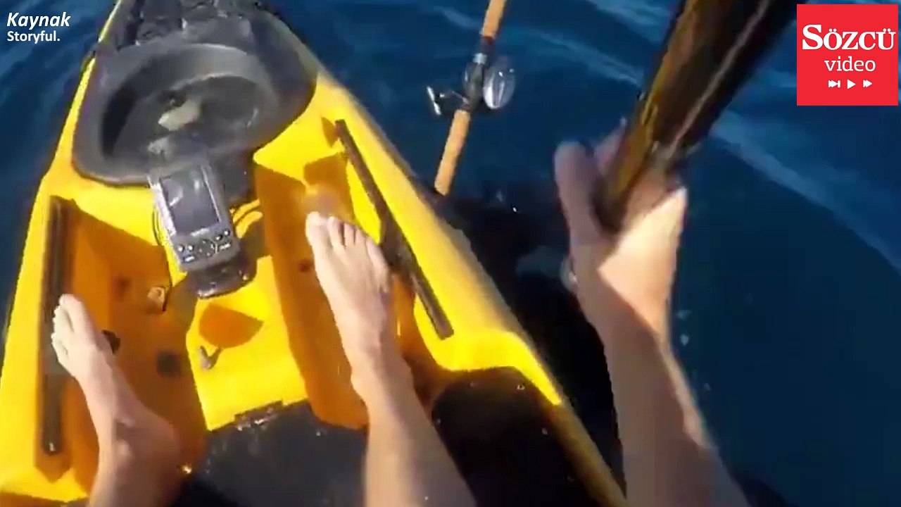 Kano balıkçısının köpek balığı ile mücadelesi