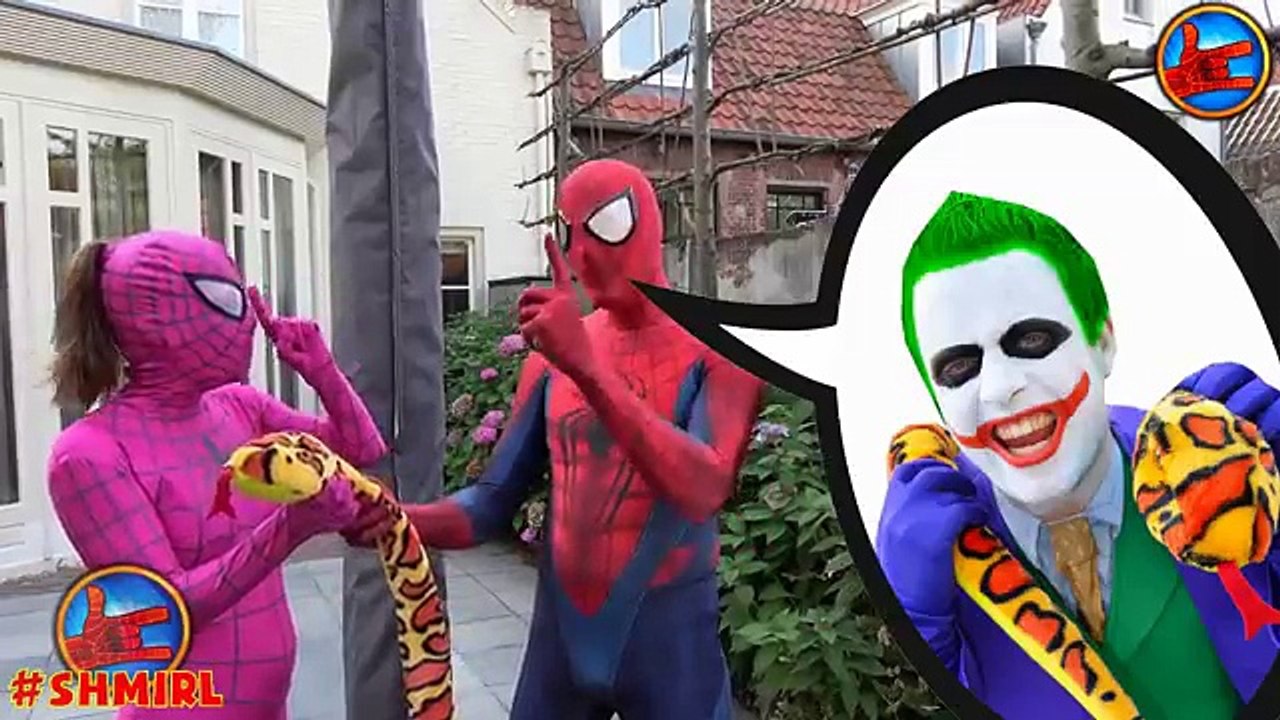 Princess Steps in POOP! Poo Feet PRANK w/ Spiderman Joker Pink Spidergirl Rapunzel in Real Life