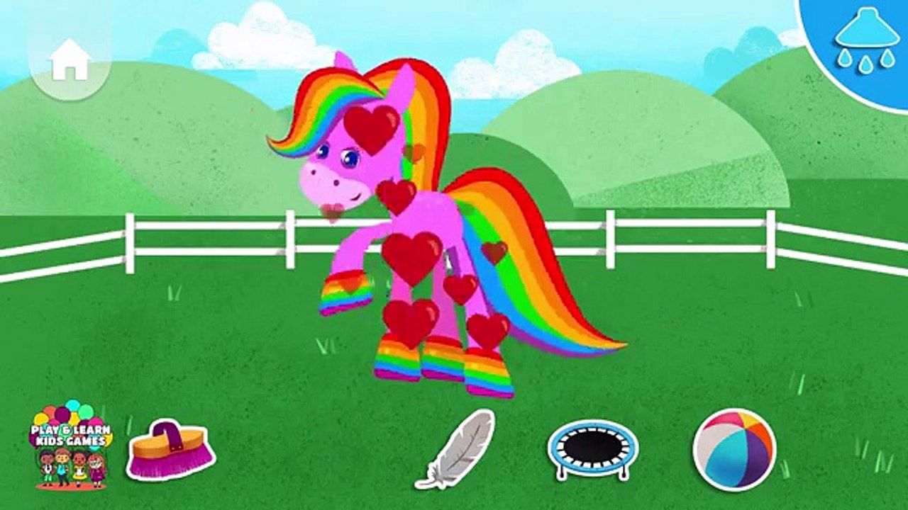 Fun Pet Care Colorful Rainbow Horse Gameplay For Baby, Toddlers and Children