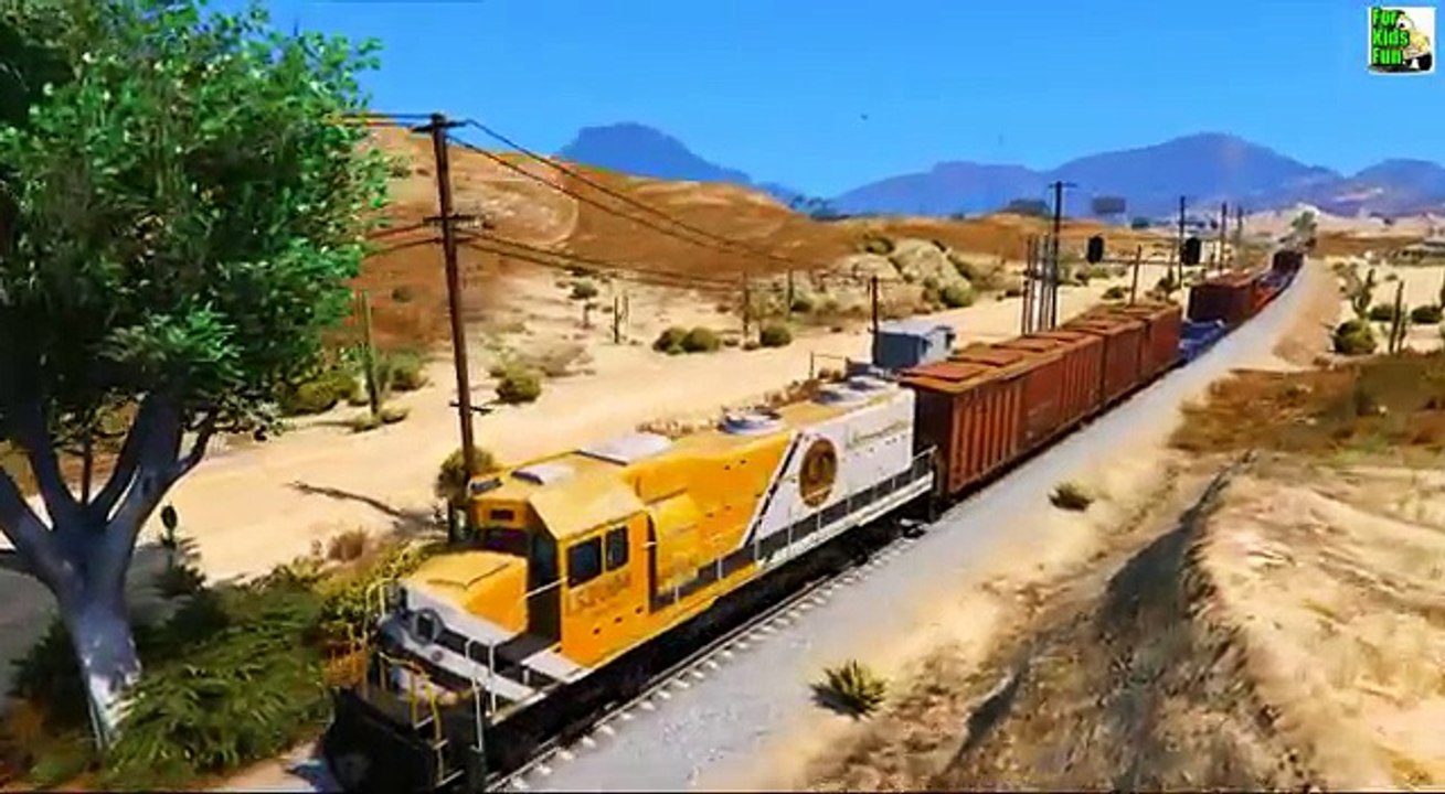 CRAZY COLORS TRAINS FOR KIDS Cartoon in Spiderman Video for Children with Nursery Rhymes Childrens