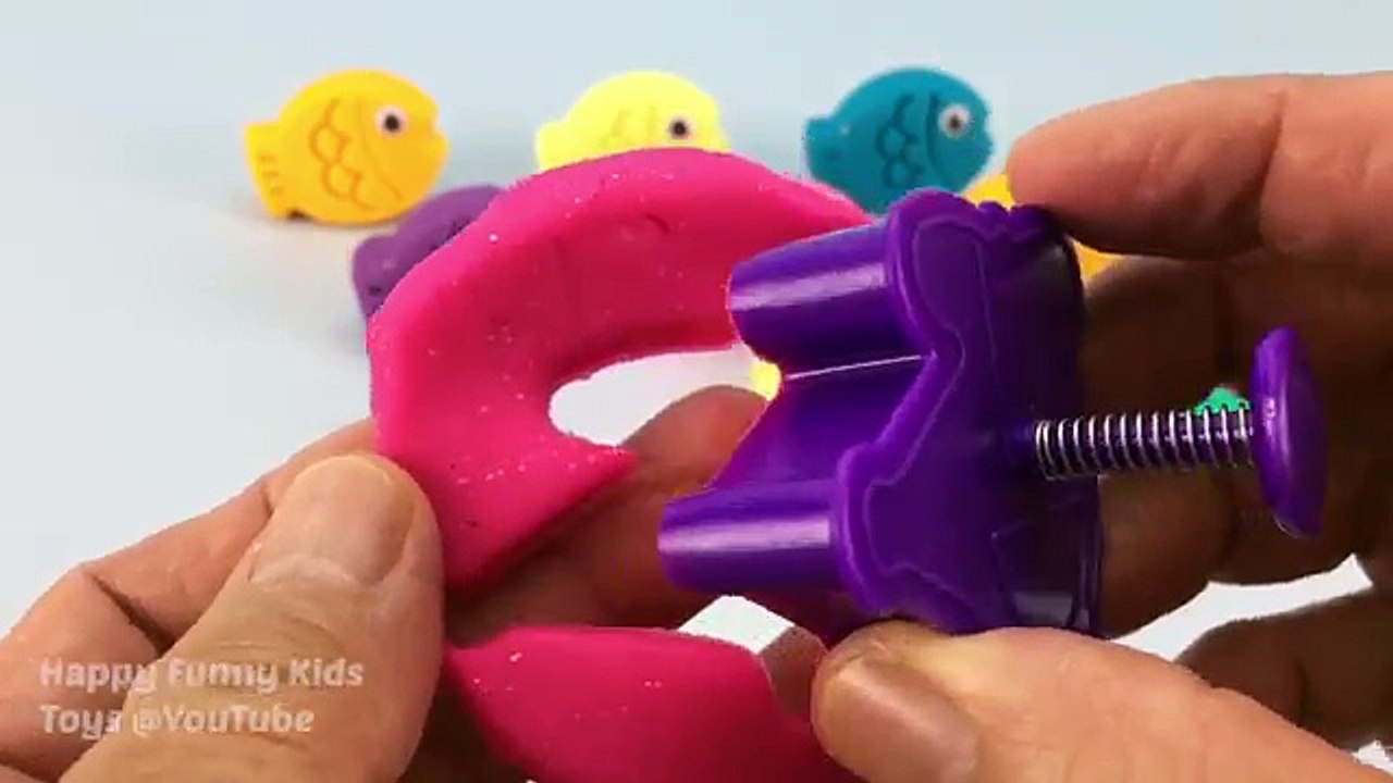 Glitter Play Doh Fish with Molds Fun for Kids and Children