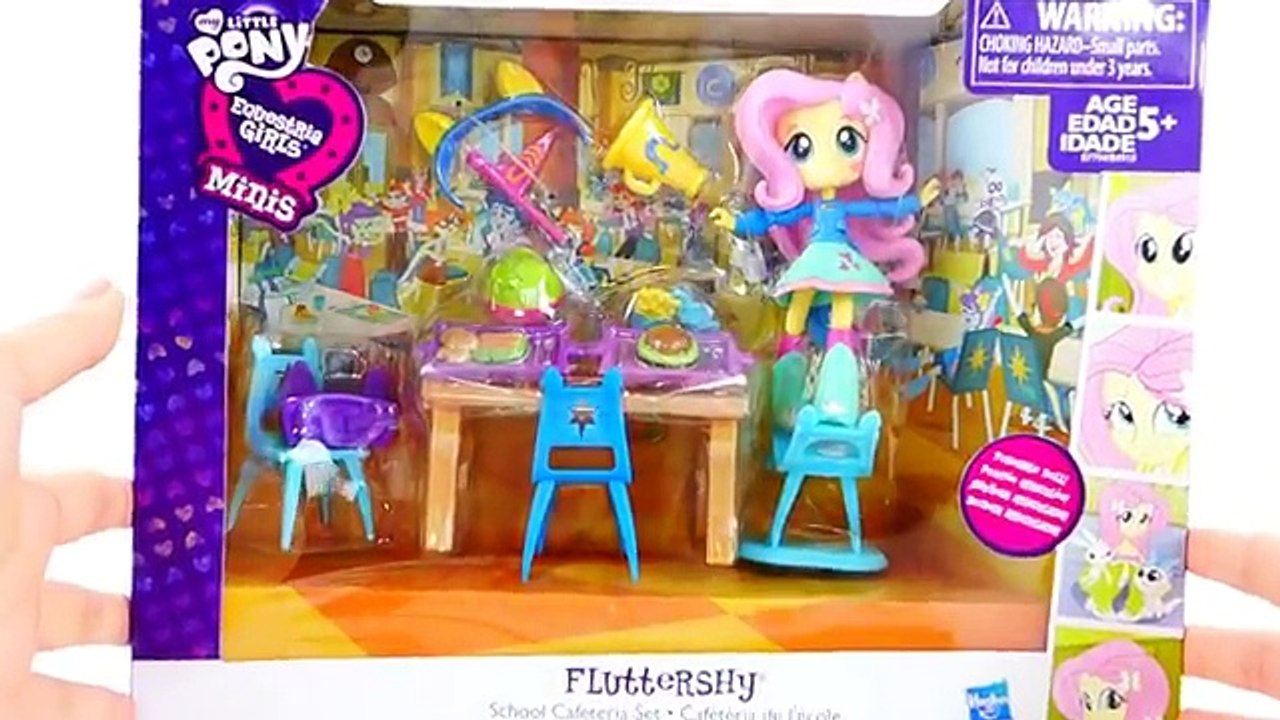 New Fluttershy Canterlot High School Cafeteria Set - My Little Pony Equestria Girls Mini Playset