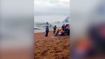 Primeras imágenes del accidente aéreo en aguas de Costa de Marfil