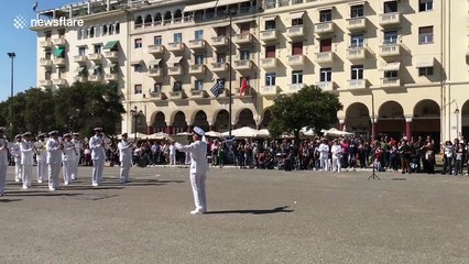 Greek navy band plays hit pop song Despacito