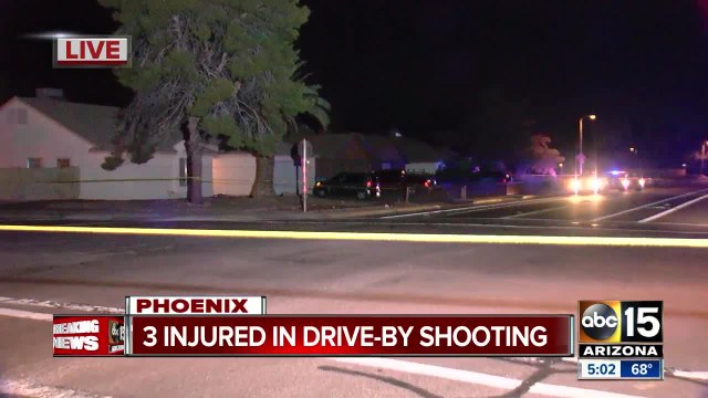 Three young adults in critical condition after drive-by shooting in west Phoenix