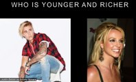 Justin Bieber vs Britney Spears Who is younger and richer?