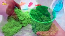 DIY How to make Kinetic Sand Cake Rainbow Cup Mad Mattr Skwooshi Learn Colors