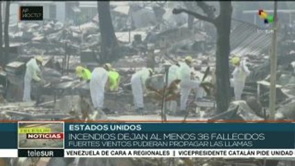 Al menos 36 decesos y 90 mil desplazados por incendios en California