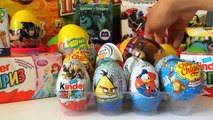 Киндер Сюрпризы.Unboxing Kinder Surprise eggs Трансформеры,Angry Birds,Маша и Медведь,Дисней Тачки