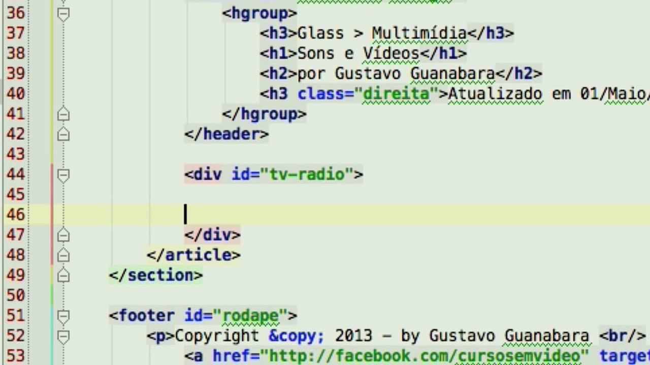 Curso de HTML5 - 31 - Áudio e Vídeo em HTML5 - by Gustavo Guanabara