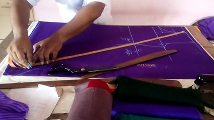 Anarkali dress with caller neck cutting and stitching in Telugu part 1