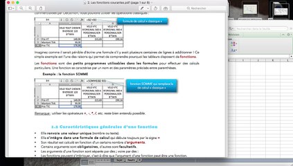 Chapitre 2 Excel - Les fonctions courantes