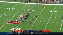 Cleveland Browns wide receiver Bryce Treggs tiptoes for a 20-yard sideline completion