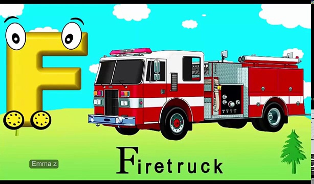 English alphabet ABC transportation for kids