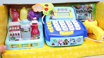 Robocar Poli Cash Register Shop Market Play Doh Toy Surprise Eggs Toys