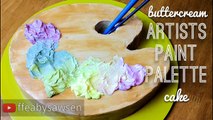 Relaxing cake decorating: Rainbow artists paint palette cake tutorial using natural food colourings