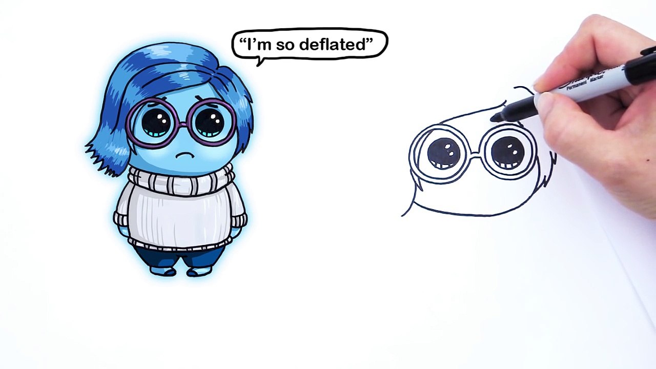 How to Draw Sadness from Pixar Inside Out Cute Step by step