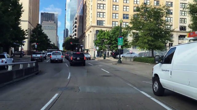 Driving Downtown - Business District - Houston Texas USA