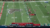 Atlanta Falcons wide receiver Justin Hardy cuts upfield for 22 yards to get Falcons in field goal position