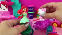 Play Doh Disney Princess Ariel The Mermaid ❤ visits with Hello Kitty by DisneyToysReview