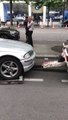 La fourrière parisienne détruit une BMW mal garée en l'embarquant