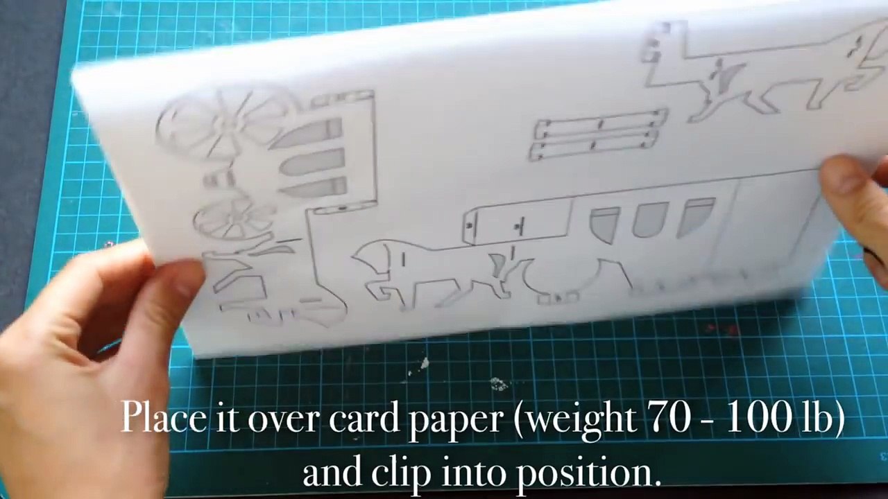 3D Wedding Carriage Card Pop-up Paper Tutorial