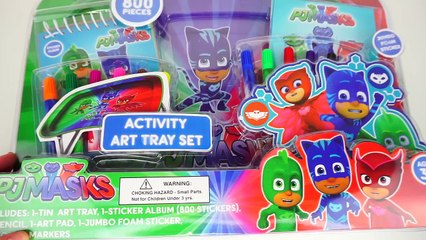 PJ MASKS Activity ART TRAY Set with CATBOY, OWLETTE and GEKKO