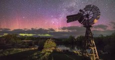 Southern Lights Spread and Shimmer Over Tasmanian Skies