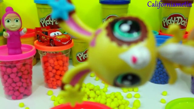 Play Doh Suprise Rainbow Dippin Dots Teletubbies Peppa Pig SpongeBob Cars Masha And The Bear