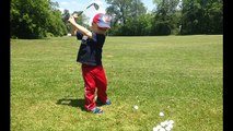 2 year old Golf Prodigy, King Weber: Toddler Golfer w the Phenom Swing