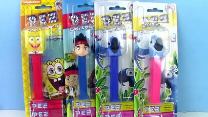 PEZ Dispensers with Jake from Disney Jr. , Rio 2 Bird, Spongebob - Toy Box Magic