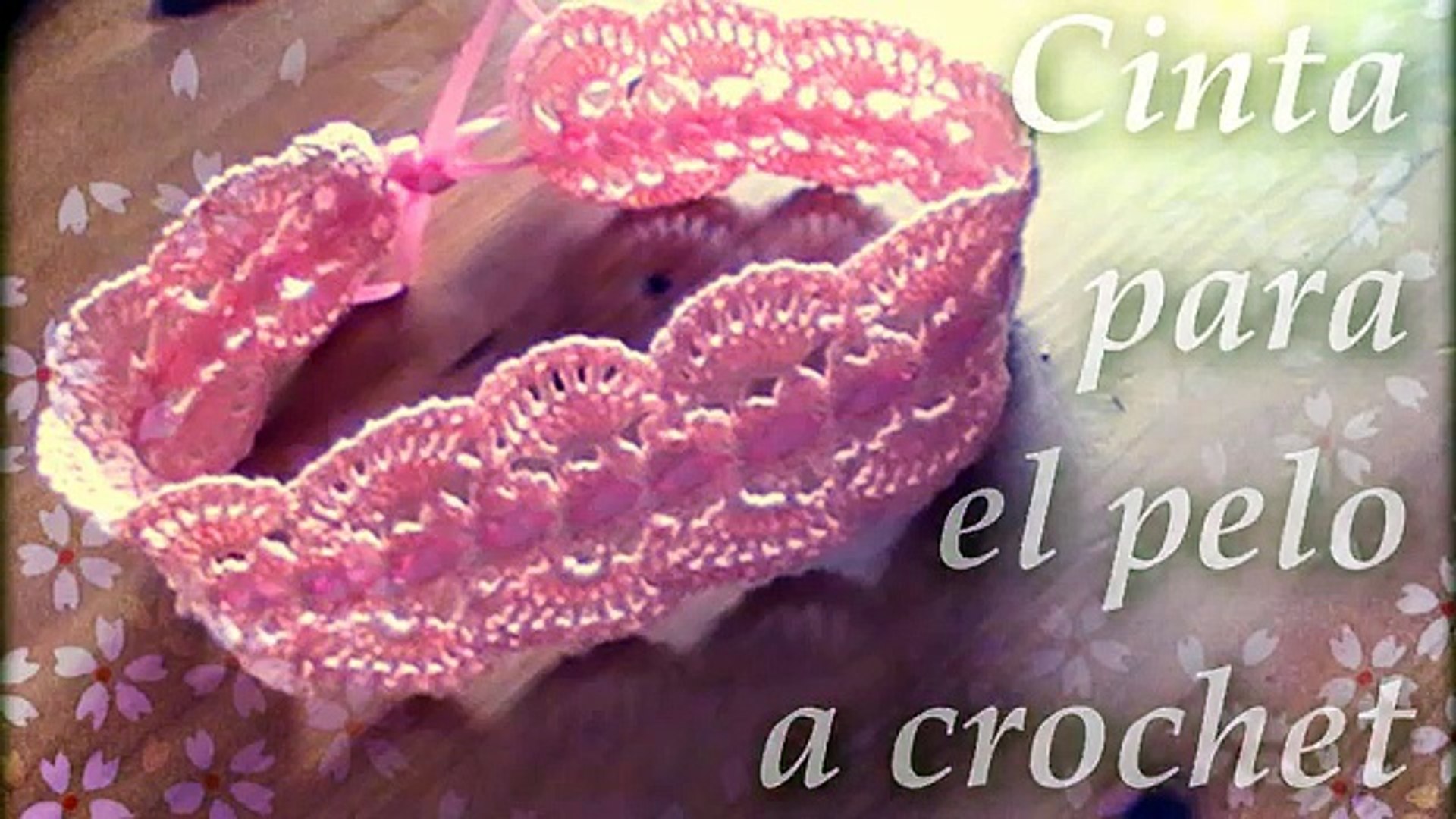 Cinta para el pelo a crochet para bebes diestro