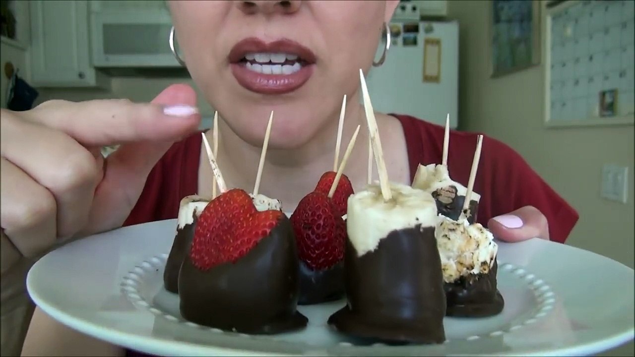 ASMR: Chocolate-Covered Fruit | Foods on a Stick, Part 4 | Eating Sounds