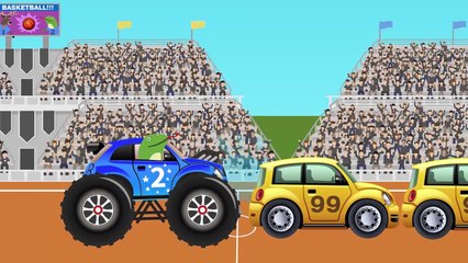 Kids Basketball Cartoon _ Animal Cartoons for children _ Monster Truck Racing _ Baby Fun Traffic-v7PpGEvoxfs